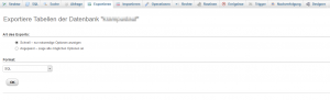 Datenbank exportieren im SQL-Format